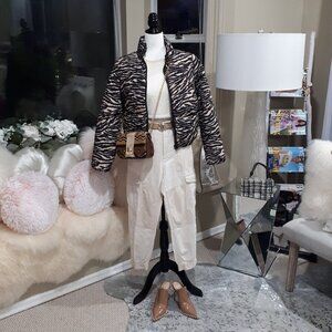 NWOT Citizens of Humanity two tone beige cargo cotton linen surplus pants, 24